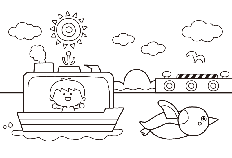 ぬりえ 海のいきもの | ぬりえ | がくしゅう | ゆめある